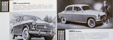 Fiat Modellprogramm 1954 "Ein Programm für alle Wünsche" Automobilprospekt (2250)